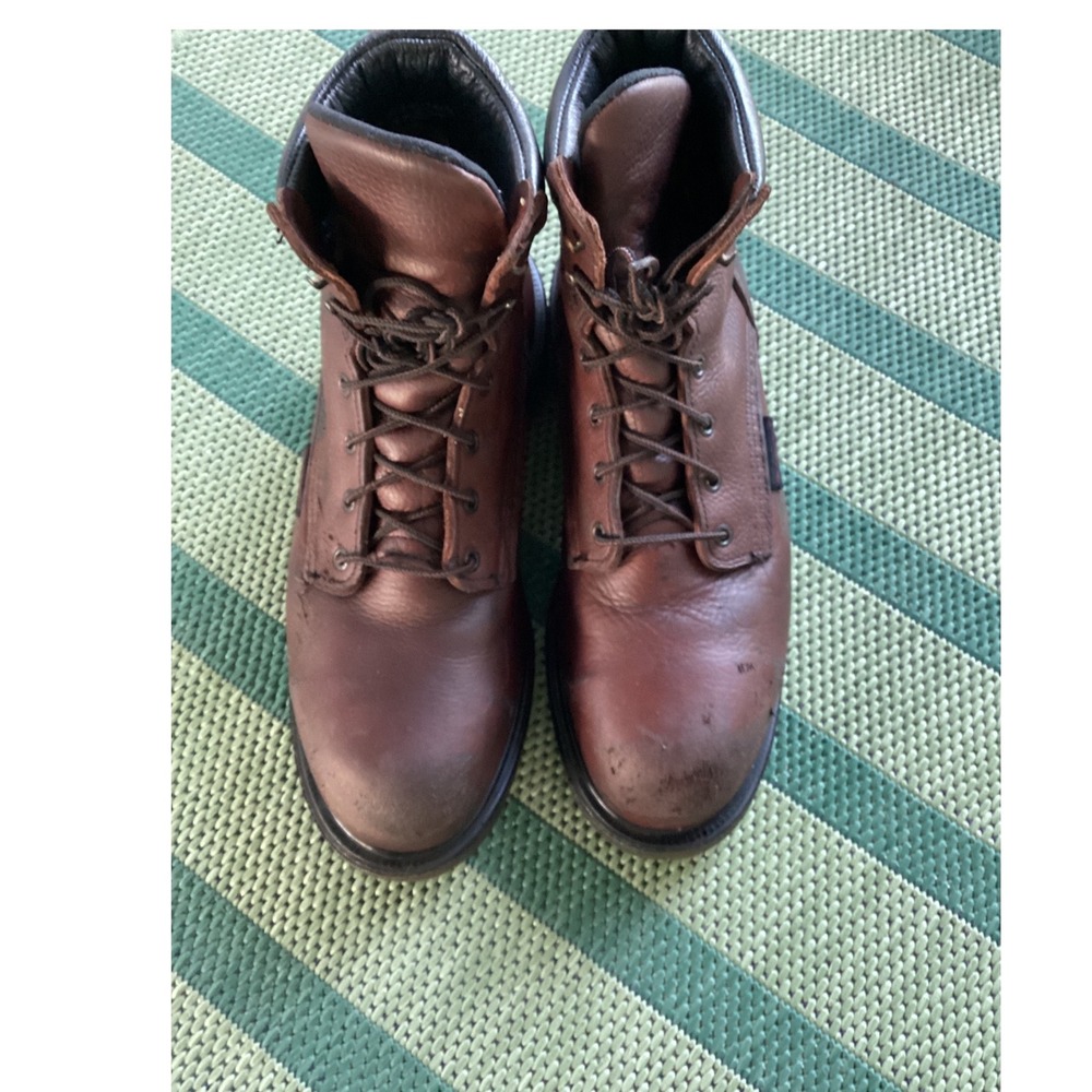 Red Wing Mens Brown Leather 6 Inch Work Boots Oil Slip Resistant Size 11
